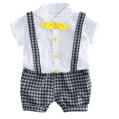 China Two-piece set of 2020 summer boy children's clothing Korean casual short sleeve bib suit child cute suit for sale