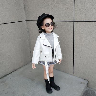 China New Anti-wrinkle Children's Clothing Boys Girls Leather Jackets Pu Leather Jackets Western Style Blouses for sale