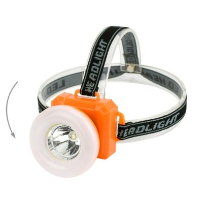 China New LED Camping Headlamp With 3W Lantern Headlamp AA Battery Head Torch Light Plastic Camping Fishing Lamp for sale