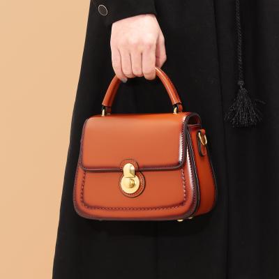 China 100% Genuine Leather Female Handbags Tote Retro Saddle Bags Shoulder Eco-friendly Custom Made From Jindailin for sale