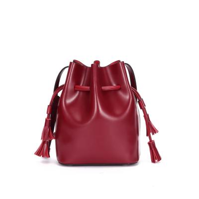 China 100% Eco-friendly Quality Bucket Designer Tassel Fashion Popular Cross - Genuine Leather Body Bags Women Handbags For Ladies for sale