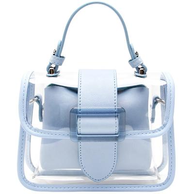 China 100% Eco-friendly PVC transparent jelly shoulder bag lady style summer beach simple cross - body bag for sale