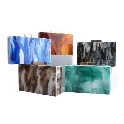 China 100% Eco-friendly Wholesale Elegant Custom Acrylic Weddings 2021 Clutch Bags Marble Design Evening Clutch Bags for sale