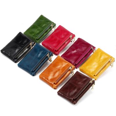 China Ladies Anti-theft Short Wallet Version Coin Purse Small Mini Cowhide Leather Wallet Korean Fashion 2020 New for sale