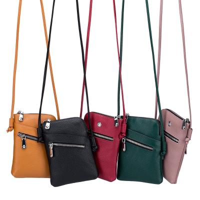 China 100% New Eco-friendly Single Strap Shoulder Bag Wallet Mobile Phone Bag 2021 Women Genuine Leather Small Purses for sale