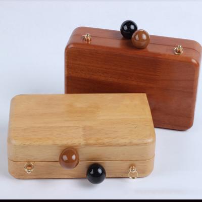 China 100% Eco-Friendly 100% Eco-Friendly Wooden Same Clutch Bag Rectangle and Cross Travel Shoulders - Body Handbag Messenger Evening Bags for sale