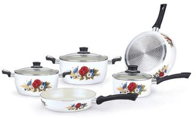 China ALUMINIUM PORCELAIN ENAMELLED NON-STICK 8PCS COOKWARE for sale