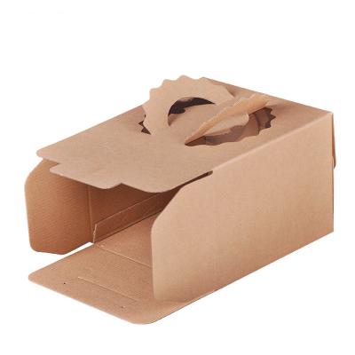 China Custom Recyclable Kraft Paper Recyclable Cake Box 8 Inch 10 Inch West Portable PVC Corrugated Box for sale