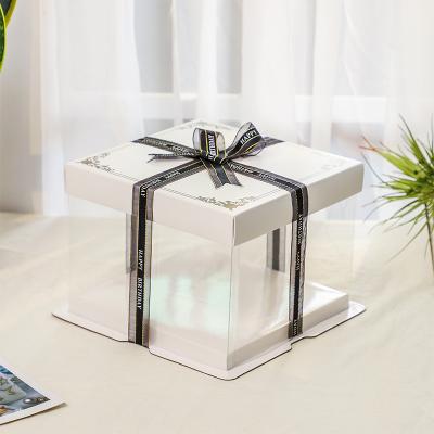 China Wholesale Recyclable Custom Acrylic Clear Paper Cardboard PVC Transparent Cake Box for sale