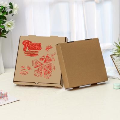 China Recyclable Corrugated Fries Burger Wrapping Custom Printed Round Kraft Paper Pizza Boxes With Logo for sale