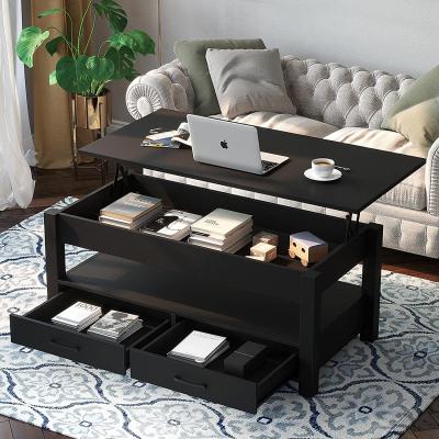 China (Other)Adjustable Coffee Table With Drawers And Hidden Compartment Center Table Retro With Lift Wood Table Top for sale