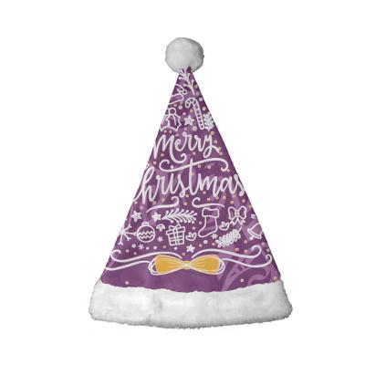 China Long Lovely Hot Sale Eco-friendly Funny Christmas Decoration Celebration Hat Cheap Velvet Felt Santa Hat Xmas Party Hats for sale