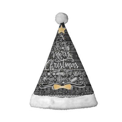 China Low Moq Eco-Friendly Drop Shipping Custom Christmas Santa Hat Adults Kids Winter Logo Decorations Christmas Party Hat Christmas for sale