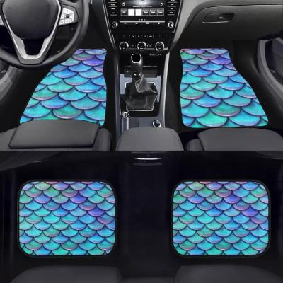 China 2021 Custom Luxury Car Floor Mats Fish Scale Print Universal Car Floor Mats Easy Cleaned Interior Dropshipping Car Floor Mats for sale