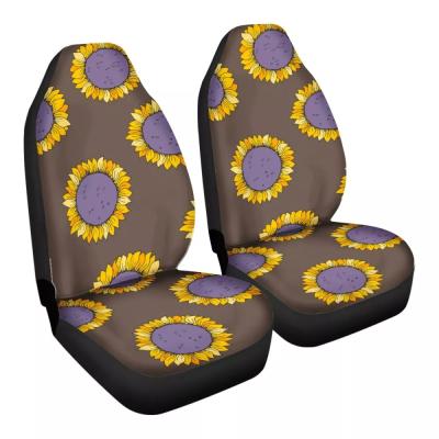 China Easy Clean Universal Auto Car Seat Cover Sunflower Floral Design Covers Seats For Cars Universal Car Seat Covers Sets Luxury Design for sale