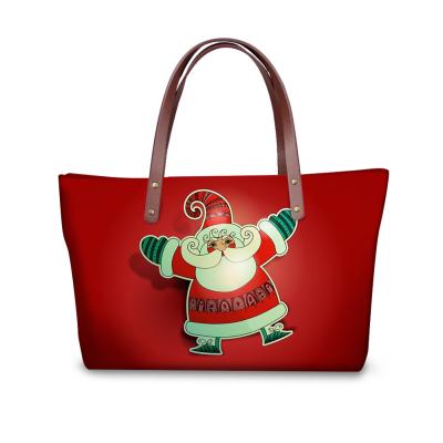 China Christmas Goods 2021 OME Santa Lady Tote Bag For Limited Bestselling Printed Female Handbags For Women Handbags Ladies for sale