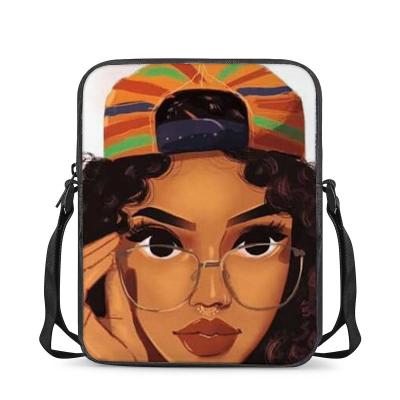 China Fashoion\African Black Girls New Light Weight Women\Goods 2021 Print Custom Women Shoulder Sling Bag Wholesale Cheap New Messenger Bags for sale