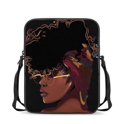 China Fashoion\trendy handbag ladies shoulder bags African Art Black Girl Print Sling light weight\messenger fashion 2021New durable for sale