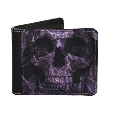 China High Quality Logo Designer Wallets Famous Brands Custom Made For Men Skull Printing Wallets For Man Purse Men PU Leather for sale