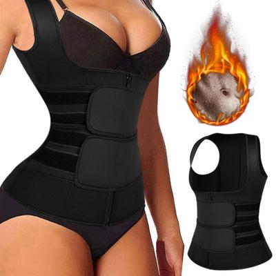 China 2021 Waist Trainer Vest Plus Size Shaper Neoprene Fat Burning Faja Breathable Hot Corsets for sale