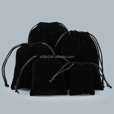 China Security Customized Logo Printed Black Velvet Gift Bag Pouches For Jewelry for sale