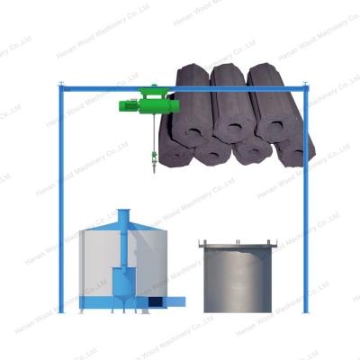 China Factory direct sale barbecue charcoal production line lifting charcoal carbonization furnace for sale