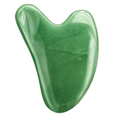 China Wholesale Guasha Facial Stone Tool Anti-Puffiness Massager Green Jade Guasha Slimming Face for sale