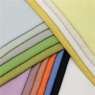 China RL Double Layer Cotton Fabric High Quality Breathable 100% Pleated Fabric Shrink-Resistant For Clothing for sale