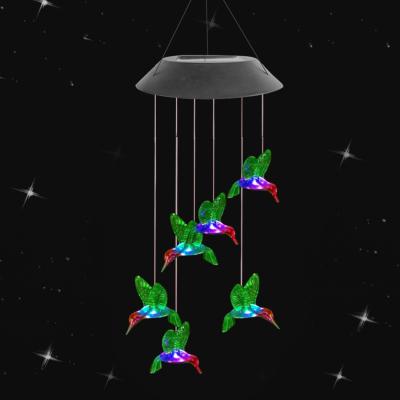 China SOL2310F Waterproof Creative Solar Hummingbird Wind Chime Light LED Waterproof Hanging Light for Garden Decoration for sale