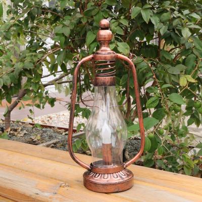 China TY91B62 Retro Garden Home Decoration Led Hanging Lantern, Battery Power Plastic Kerosene Lamp With Led Candle for sale