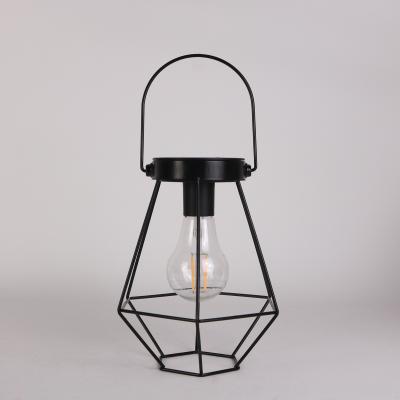 China Retro Iron TYN8169 Solar Energy Saving Hollow-out Portable Chandelier LED Lamp For Garden Decoration for sale