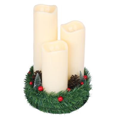 China CDL363P39F Battery Operated Plastic Wavy Edge Tea Light Set For Christmas Decoration for sale