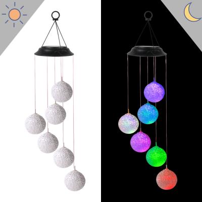 China Tree Decoration Minimalist Wind Chimes Cystal Ball Hanging Wind Chimes Solar Wind Chimes For Lawn Landscape Lights for sale