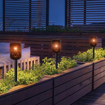 China Eco - Friendly Outdoor Solar Waterproof Iron Lawn Lights Yellow Garden Flashing Lights for sale