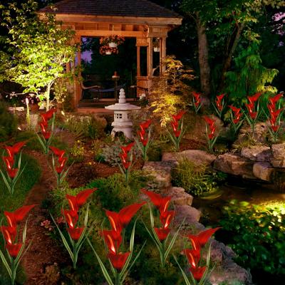 China Energy Saving Solar Waterproof Red Calla Lily Plug-in Stake Lights for Party Decoration for sale