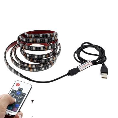 China 5V USB LED Strip Light 5050 RGB Residential TV Backlight 30LEDs/m 5V 17 Key Controller Led Strip Not Waterproof or IP65 Strip Lamp for sale