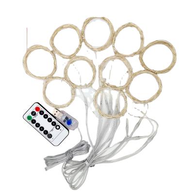 China LED Flashing String Lights Christmas Remote Control USB Decoration Wedding Garland Curtain Lamp Holiday For Bedroom Outdoor Bulb Fairy for sale