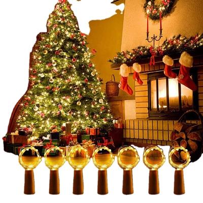 China Holiday Decorations LED Lights Lamp Series Wine Bottle Copper Stopper With Cork Fairy Lights Christmas Party Festival Room Decoration for sale