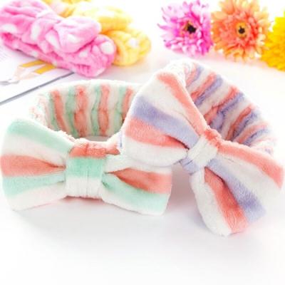 China 2022 New Fashion Bowknot Price Fashion Women Face Headband Cute Wholesale Cheap Adjustable Luxury Soft High Elastic Makeup Bow for sale