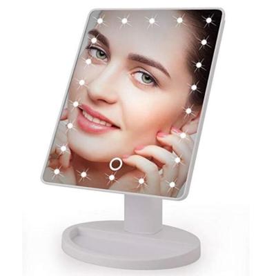 China New Products Convenient Portable Luxury Desktop Adjustable Touch Screen Rectangle Shape Lighted Makeup Cosmetic Mirror With 22 LED Light for sale