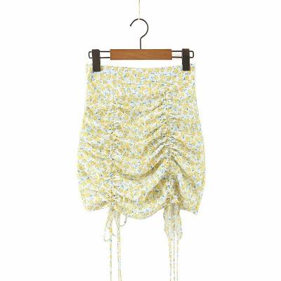 China Plus Size Summer New Drawstring Print Skirt With High Waist And Hip Skirt for sale