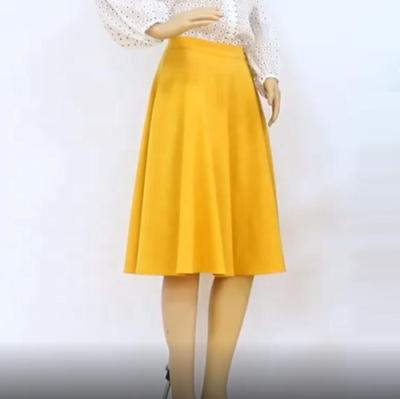 China New Design Fashion Quality High Waist TR Bright Color Knee-Length Women Casual Skirt Spandex Viable for sale