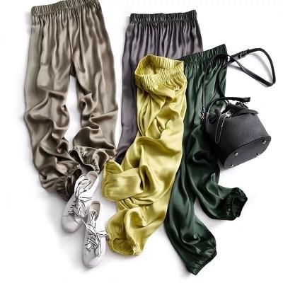 China Wholesale QUICK DRY loose polyester ladies satin solid pants loungewear panties for women for sale