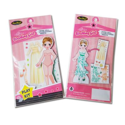 China FUNWOOD GQC Kids Gift Doll With Reusable Static Sticker Set KQ2931 for sale