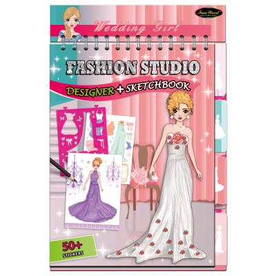 China FUNWOOD GQC KQ2829 Girl Fashion Design Coloring Book for sale