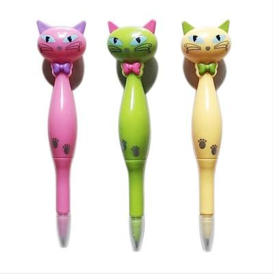 China office & Cartoon Cat Shape Plastic Ballpoint Pen, Funny Comic Cute Shape Ball School Pen FUNWOOD GQC Novelty Pen for sale