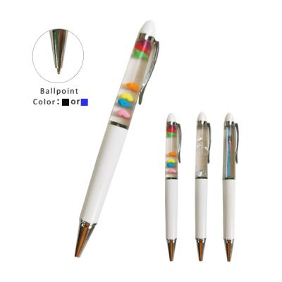 China FUNWOOD GQC Promotional Oil Crystal Acrylic Glitter Floating Ball Pen Liquid Pen Sliding Tip Pen Acrylic Floaty Pen for sale