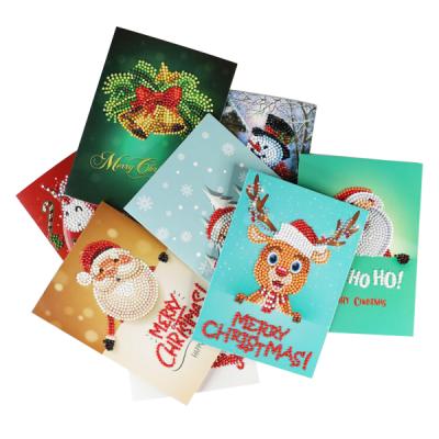 China FUNWOOD GQC Europe Diamonds DIY Sticker Christmas Greeting Card for sale