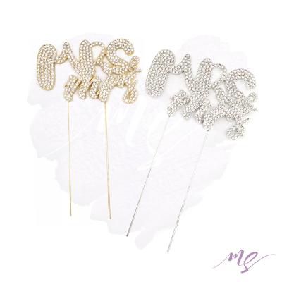 China Wholesale Mrs Party Cake Decoration Mrs Cake Topper Birthday Cake Toppers Wedding Decor Rhinestone Cake Accessory for sale