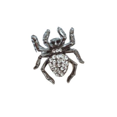 China Alloy Halloween Rhinestone Spider Brooch Pins Witch Jewelry Brooches for sale